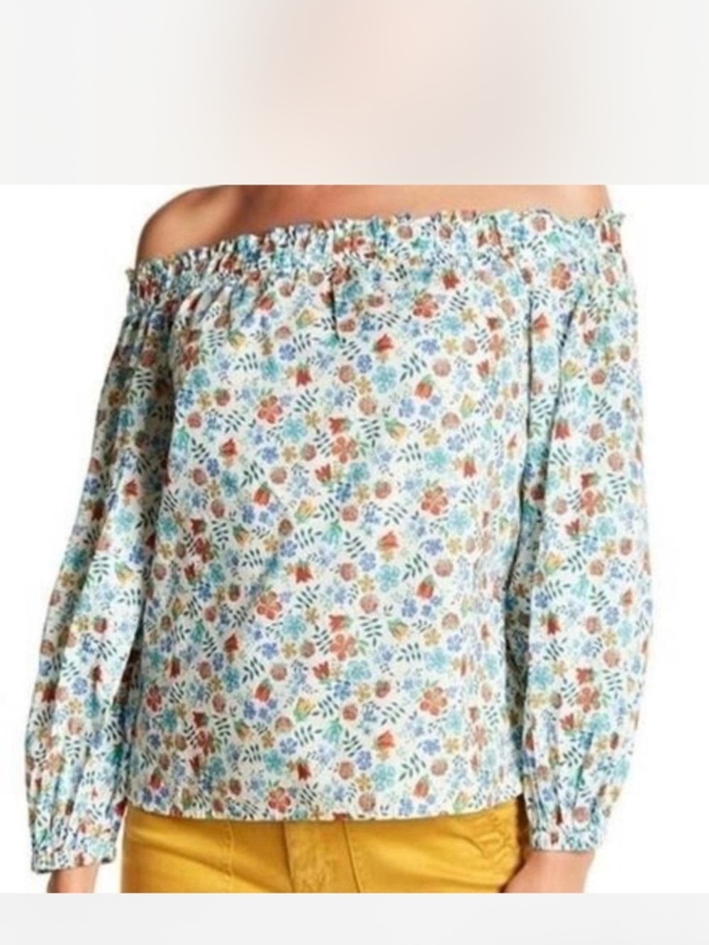 J. Crew Liberty of London Floral Off-Shoulder Blouse Women’s 4